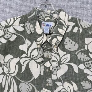 Reyn Spooner Sz 3XL Hawaiian Popover Landscape  Surf Beach Bold Palm Art Green